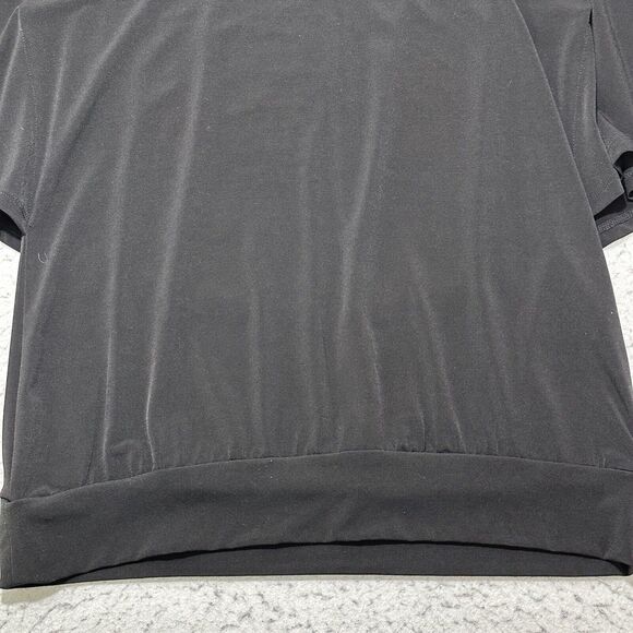 Chico's 0 Women's Small Black Drape Flutter Sleeve Pullover Blouse Layered - Picture 7 of 12